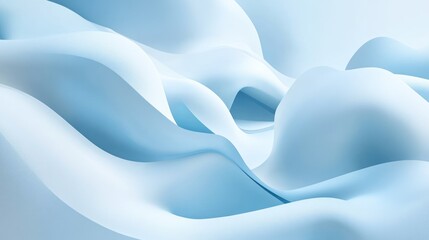 Obraz premium Abstract light blue wavy shapes.