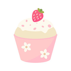 strawberry cupcakes on a white background