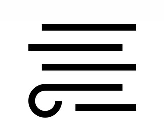 Modern minimalistic align left icon design features simple horizontal lines and geometric shape,...