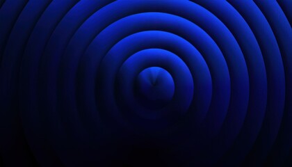  abstract blue concentric tunnel with gradient radial rings and dark center for tech branding or digital wallpaper use