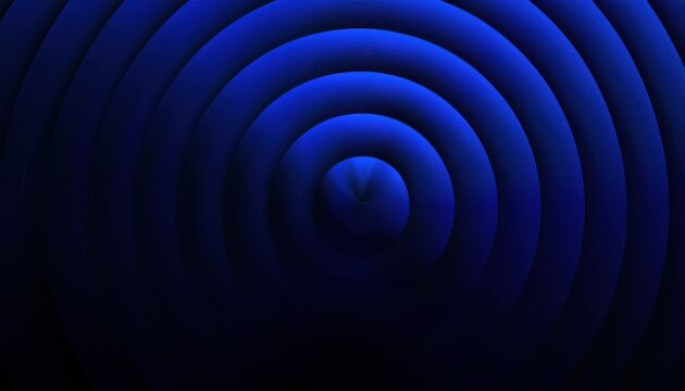 abstract blue concentric tunnel with gradient radial rings and dark center for tech branding or digital wallpaper use