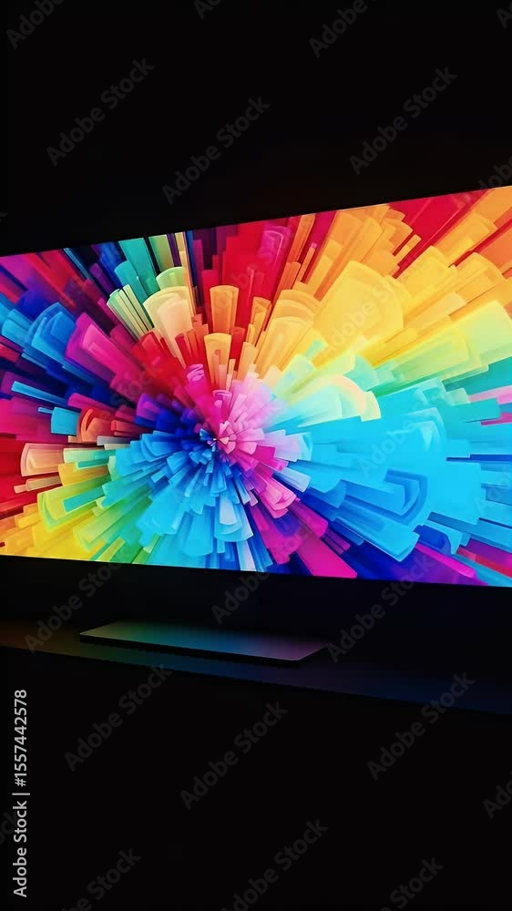 Aufkleber abstract digital display showing vibrant colors exploding outward creating dynamic visual effects ag