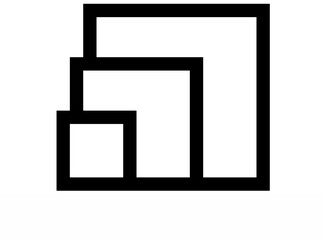 Conceptual artwork presenting three squares in ascending sizes on a white background suggesting...