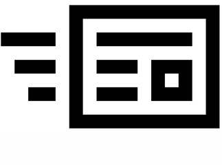 Black and white icon representing a website, symbolizing digital media and online information for...