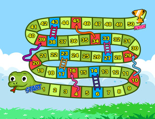 snakes and ladders game illustration © MadeDirgaPepe