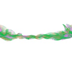 Abstract artwork created by swirling and flowing veil. Pastel violet, medium green and faded orange colors. Seamless hand drawn pattern.
