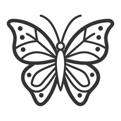 Butterfly  line art vector icon on white background.