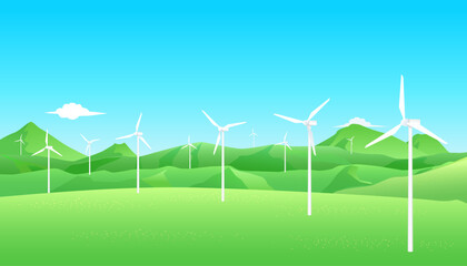 Wind power plant. Green energy concept
