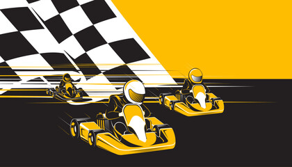 Go kart racing game competition. Karting tournament
