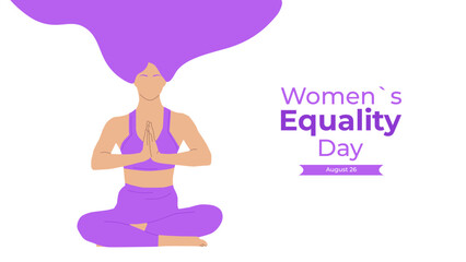 Womens Equality Day USA on August 26. Banner Design Poster Web Page Postcard. Vector Illustration.