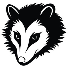 Opossum Head Silhouette Design with Narrow Face for Banner or Advertisement