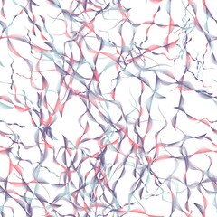 Abstract line ornament seamless pattern. Light coral, muted purple and light blue grey colors. Endless motif for packaging, scrapbooking, textiles, paper