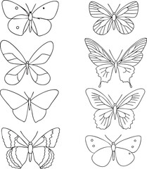 Set of seamless pattern with butterflies icon vector illustration 