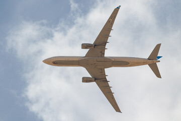 Airbus 330 Plane in the Sky from Below