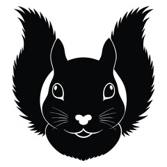 Squirrel Head Silhouette with Fluffy Cheeks Design for Banner or Advertisement