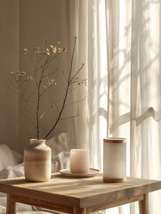 The retro craft product display stage is presented with a classic design, exuding a warm and soft ambiance