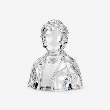 Doctor crystal glass design for 3D on plain white background