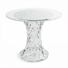Patio table crystal glass design for 3D on plain white background