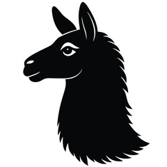 Naklejka premium Llama Head Silhouette Profile Design for Banner or Advertisement Use