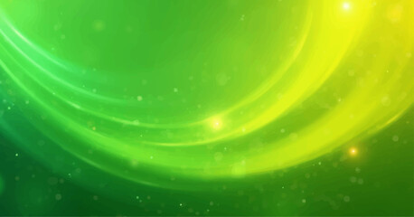 Obraz premium Abstract green, blue, and light particle waves create a bright Christmas winter design with glowing star patterns