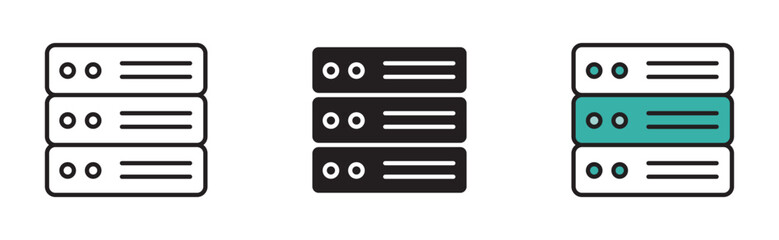 networked server rack icon  set, data and server  icon , vector illustration . 
