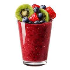Delicious Berry Smoothie Recipe Kiwi Strawberry  Blueberry Blend white background against transparent Background