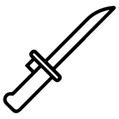 bayonet line icon vector on white background 
Vector gun icon on white background