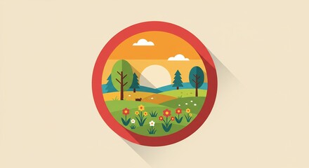 Pixel Art Summer Landscape Illustration