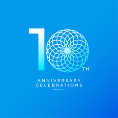 10 years anniversary celebrations logo concept