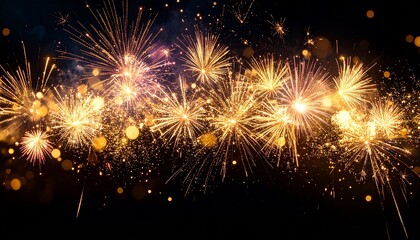 Naklejka premium A black background with colorful particles of light spreading out like fireworks