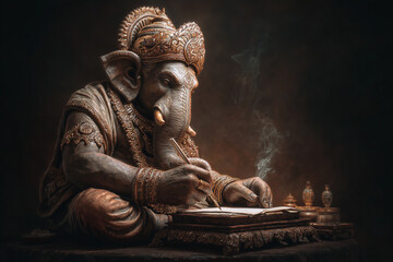 Ganesha wrote the Mahabharata, Hindu god, Indian god