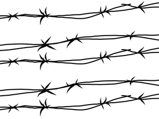 pattern of barbed wire silhouette illustration design vector eps10 .eps