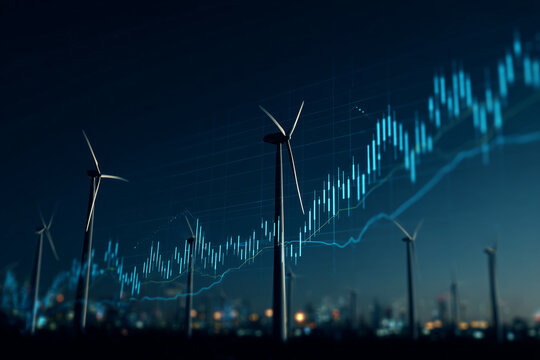 graph showing the increase in electricity prices on the world market.