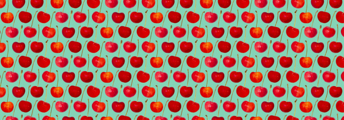 Naklejka premium Very cute cherry pattern__green_02
