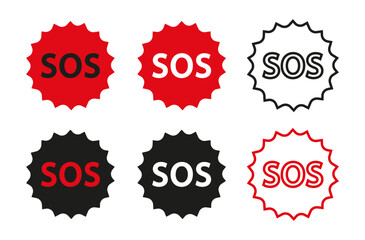 Sos icon vector set. support illustration sign collection. Help symbol or logo. Vector illustrations EPS10