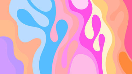 ABSTRACT BACKGROUND HAND DRAWN ORGANIC SHAPES. PASTEL COLOR FLAT DESIGN VECTOR TEMPLATE FOR WALLPAPER, COVER DESIGN