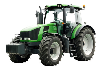 Obraz premium agricultural green tractor isolated on white background PNG , AI GENERATED