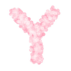 Cute Pastel Letter Y PNG | Pink Fluffy Alphabet  