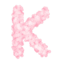 Cute Pastel Letter K PNG | Pink Fluffy Alphabet