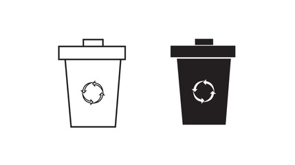 Recycle Bin Icon - Solid and Outline Versions