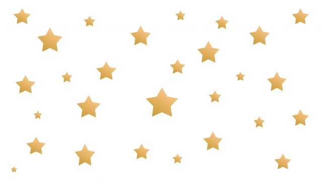illustrazione animata con stelle dorate che lampeggiano su uno sfondo bianco