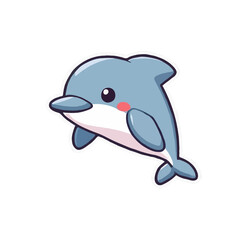 Simple, Contoured, Cute Little Dolphin
