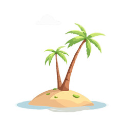 Refined 3D Sea Island with Palm Trees