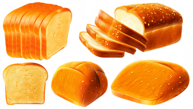  bread isolated on white background PNG, ai generated