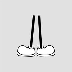 Handrawn foot comic character element stock. Cartoon foot . Comic foot character element stock wearing shoes various gestures, cartoon character body parts. 