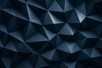 Fototapeta premium Dark Blue Abstract Polygonal Background with Geometric Triangles