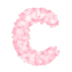 Cute Pastel Letter C PNG | Pink Fluffy Alphabet