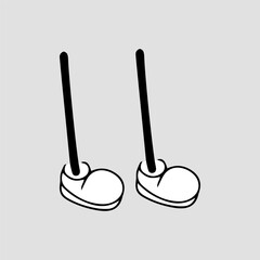 Handrawn foot comic character element stock. Cartoon foot . Comic foot character element stock wearing shoes various gestures, cartoon character body parts. 