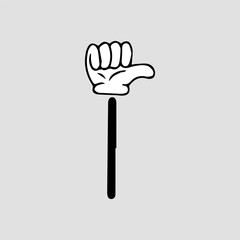 Handrawn hand comic character element stock. Cartoon hands. Comic arms with four and five fingers in white gloves with various gestures, cartoon character body parts. 