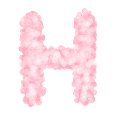 Cute Pastel Letter H PNG | Pink Fluffy Alphabet